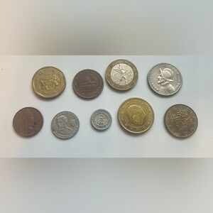 9 World Coins Foreign Currency Lot With Cases Vintage Coin Collection Bundle